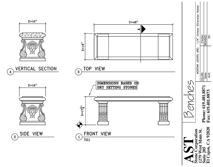 Benches - AST Stone Corp